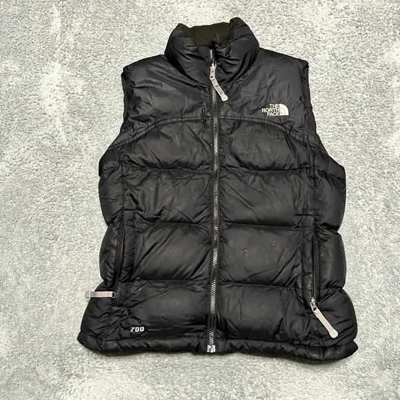 The North Face Vest Jacket Womens Small Black 700 Down Puffer Coat  ** - Picture 1 of 10